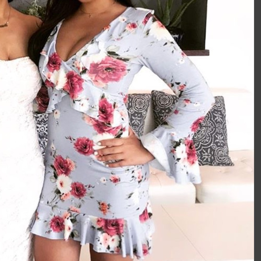 Light blue floral dress